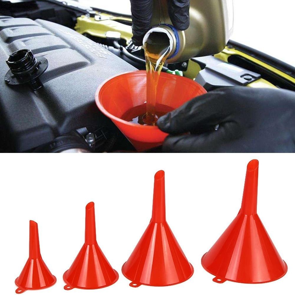 4 Plastic Funnel Set Auto Home Kitchen Garden Engine Oil Water Tool 2″ 3″ 4″ 5″