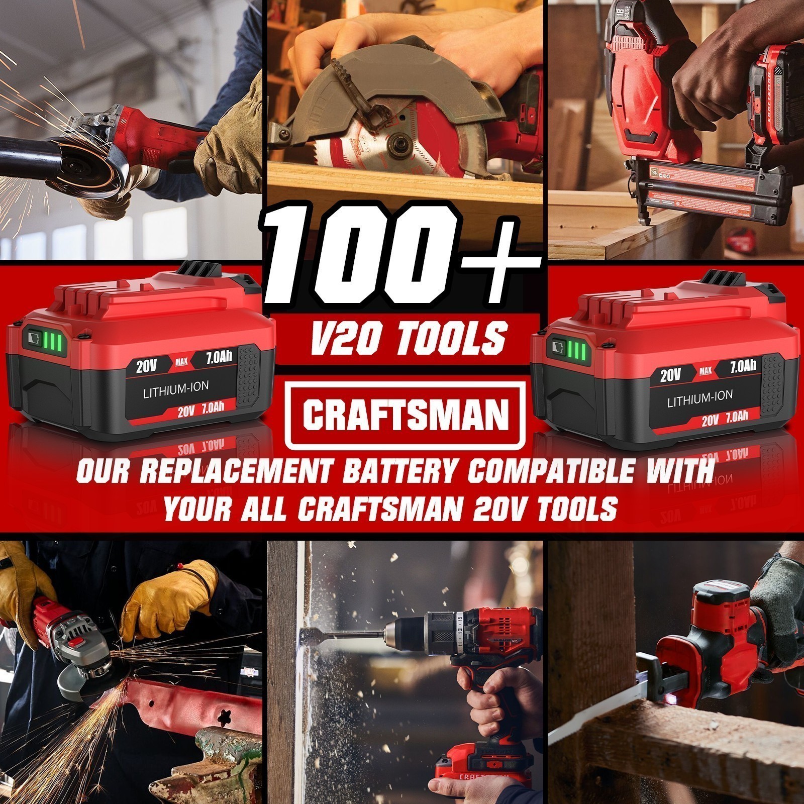 For Craftsman V20 MAX Lithium CMCB205 CMCB203 CMCB204 CMCB202 Battery/ Charger