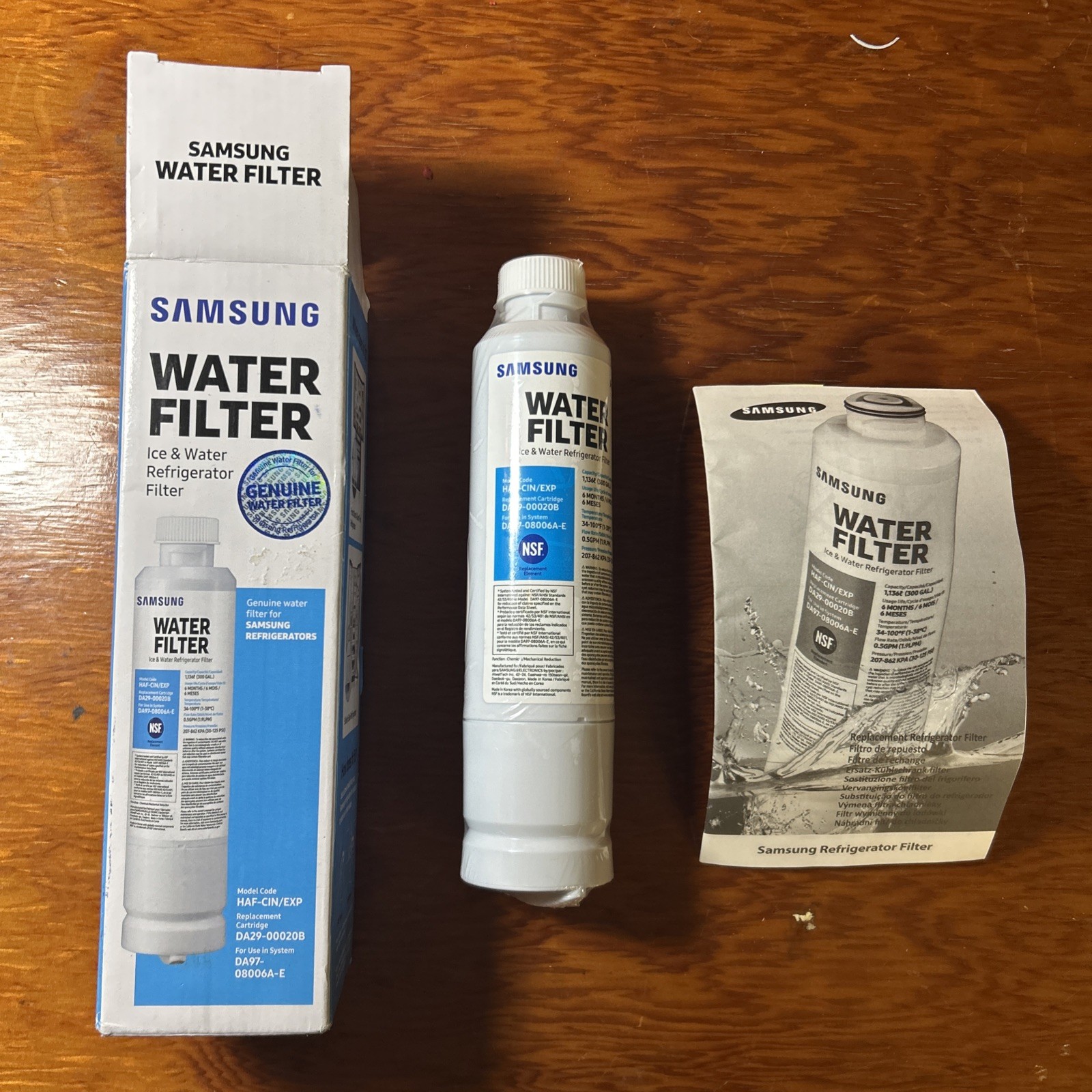 Samsung DA29-00020B HAF-CIN/EXP Refrigerator Ice & Water Filter Genuine Carbon