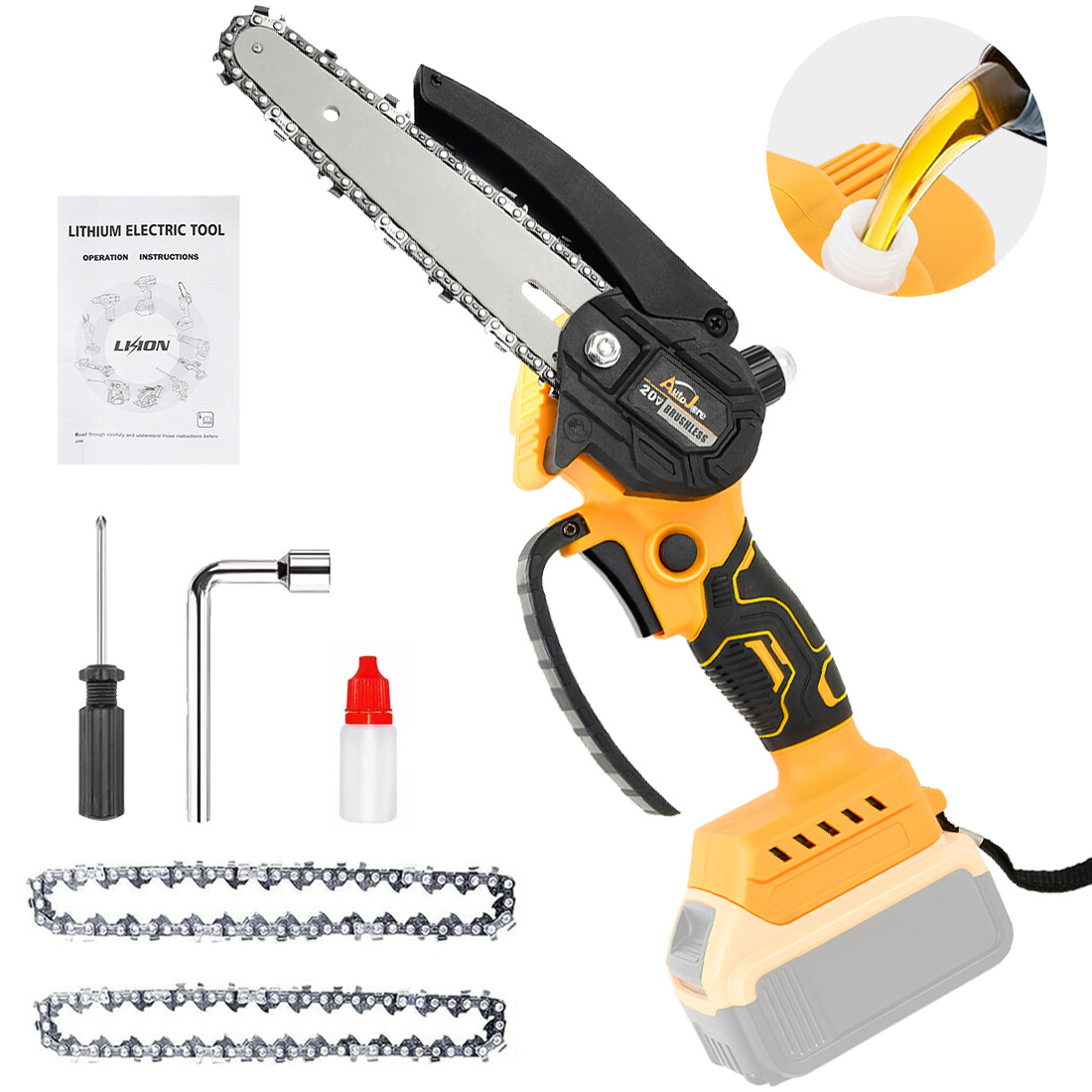 Cordless Chainsaw for DeWALT 20V Max Battery 6-Inch Hand-held Mini Pruning Saw
