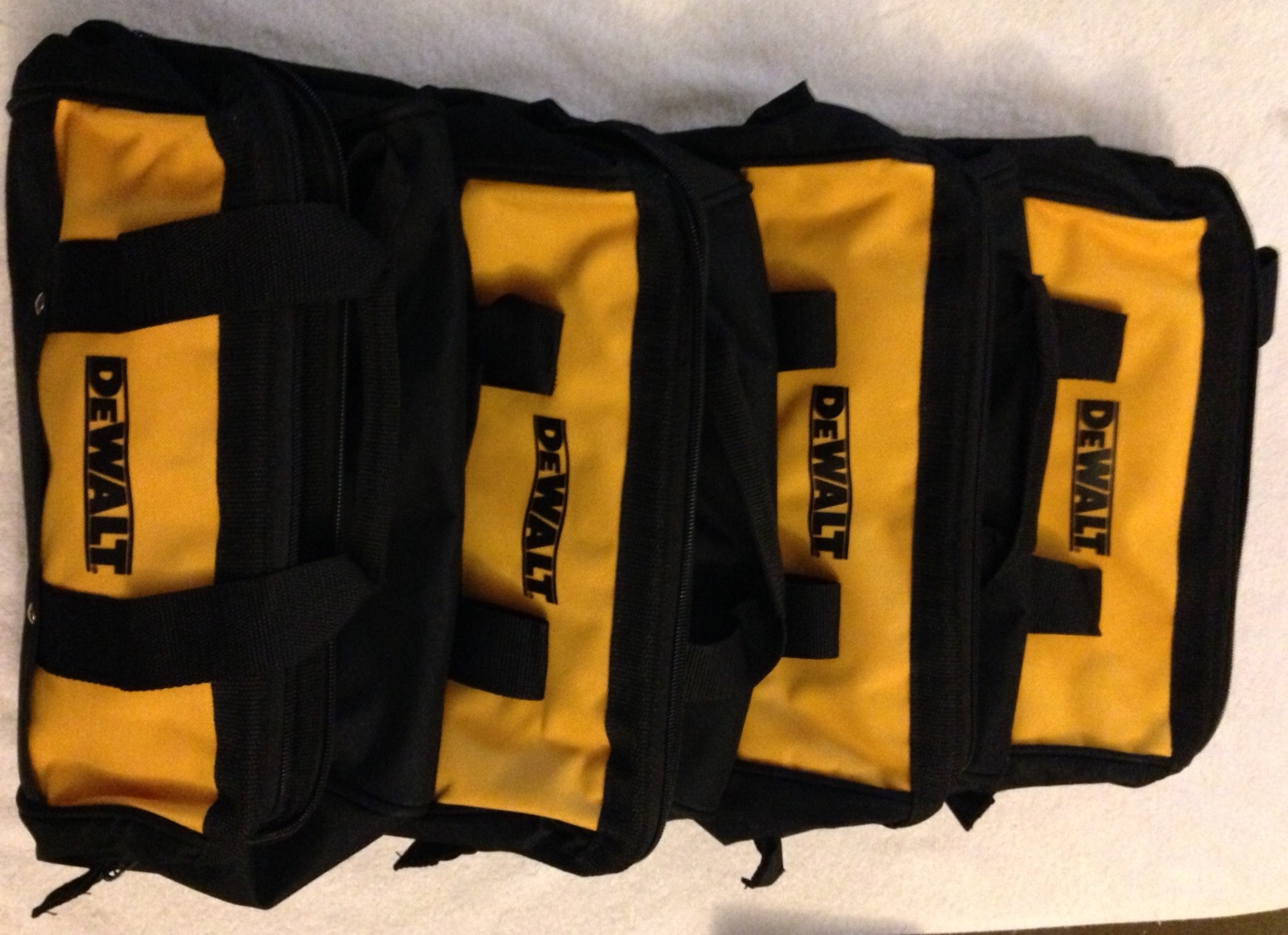 4 New Dewalt N037466 Heavy Duty Ballistic Nylon 13″ Tool Bags w/ Solid Runners