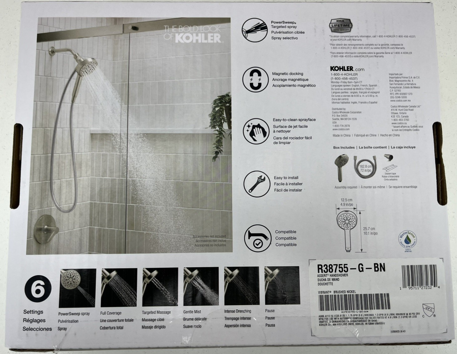 Kohler Assert Multifunction Handshower 1.75GPM 72” Hose – Brushed Nickel