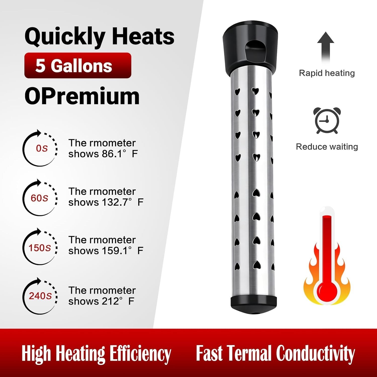 Pool Water Heater above Ground, 2000W Portable Thermostat Auto Shutoff Pool Heat