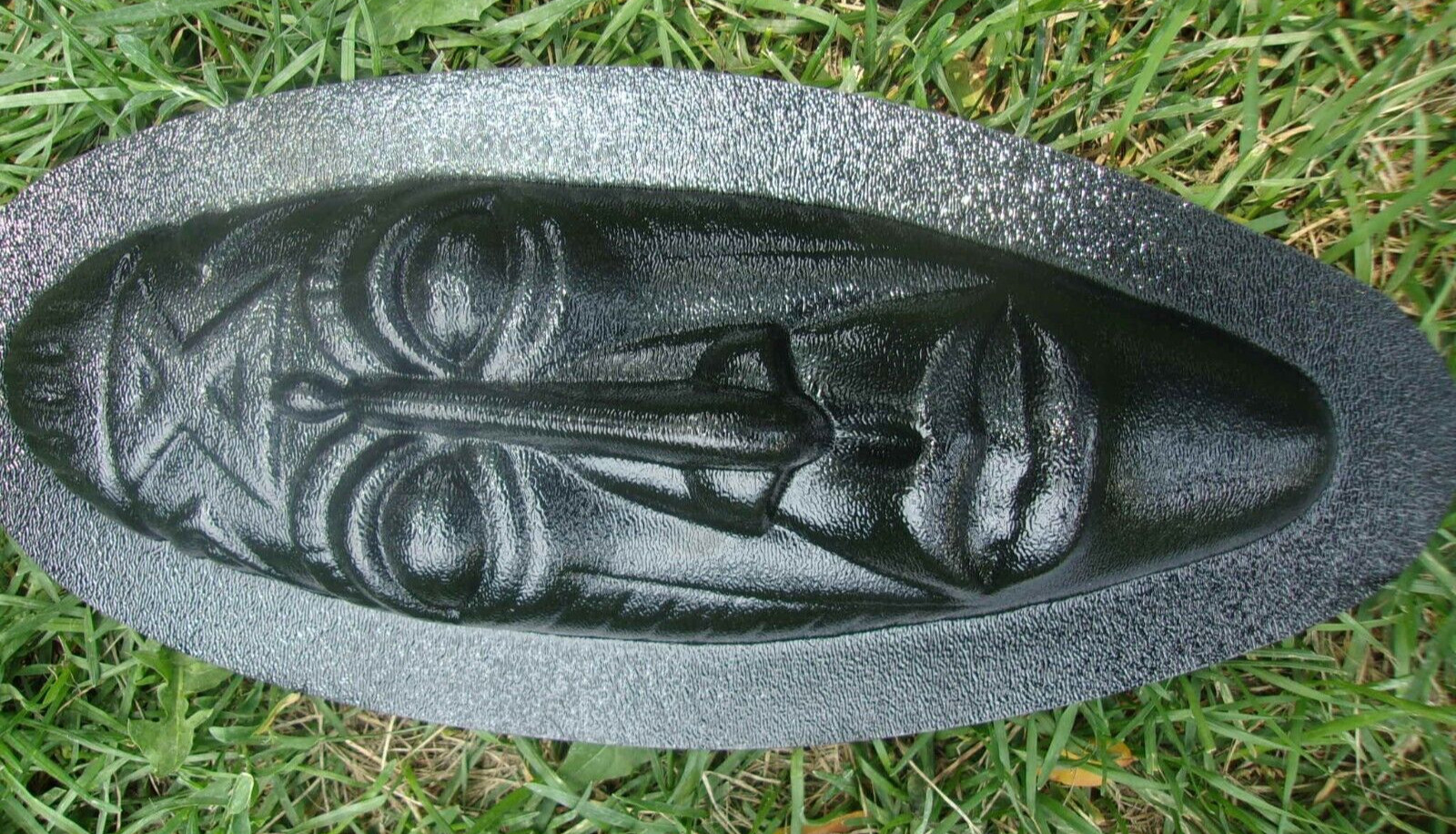 Tiki face mold abs plastic garden casting tropical mould 11″ x 4″ x 3/4″
