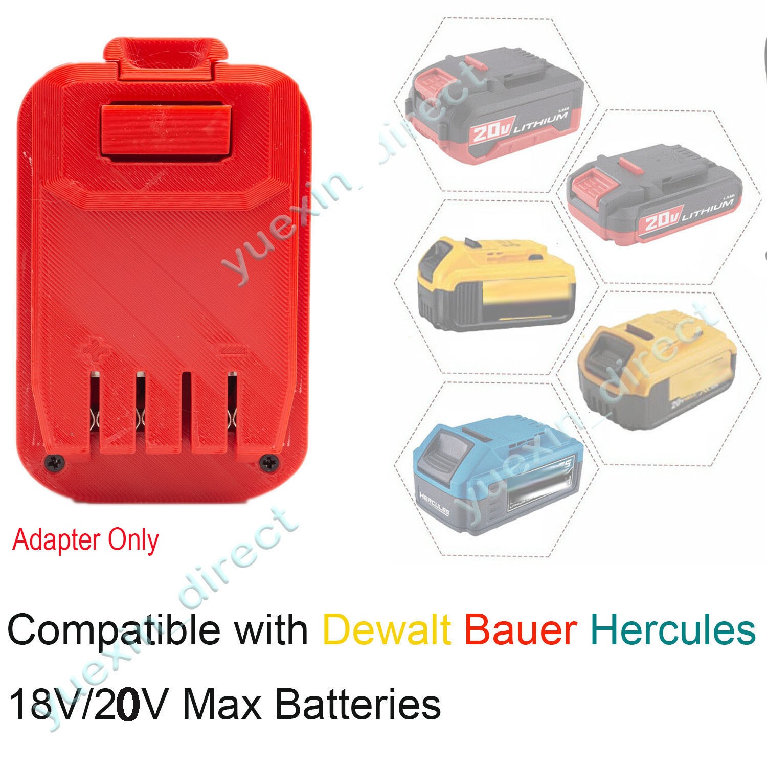 Adapter For Dewalt & Bauer & Hercules 20v Battery to for Craftsman V20 20V Tools