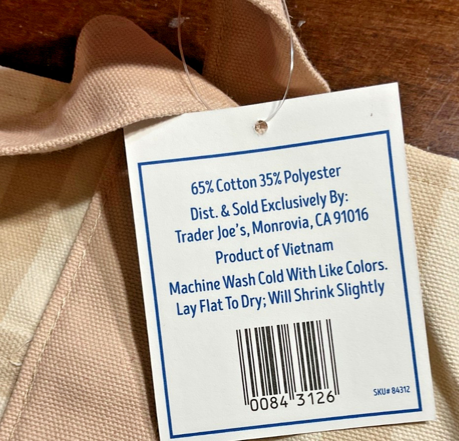 Trader Joe’s Mini Canvas Tote Bag-New Striped Brown/Green/Pink/Blue Reusable