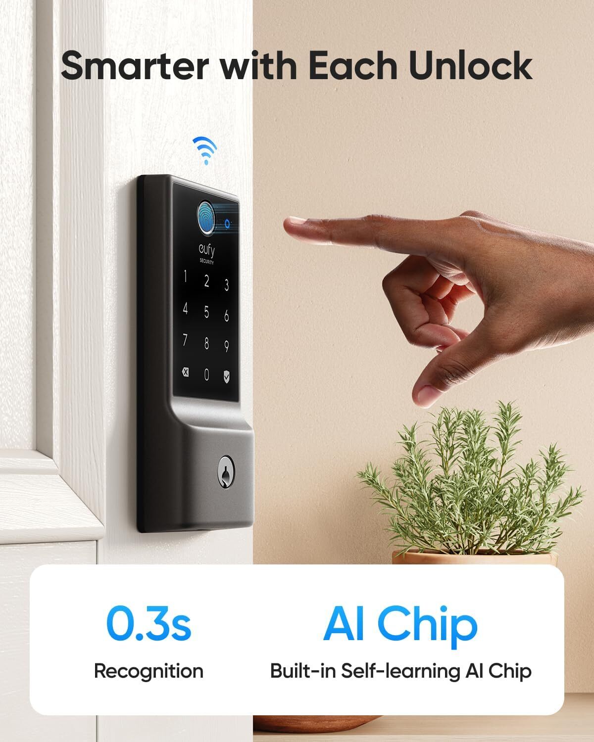 eufy Security Smart Lock Touch& Wi-Fi w/ Wireless Video Doorbell 2K Camera+Chime