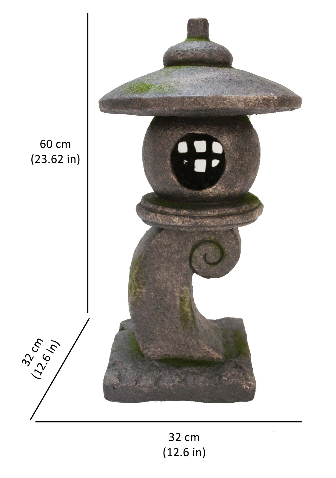 24IN H Gray Stone Lantern Statue Garden Decor Garden Statue Pagoda Yard Decor