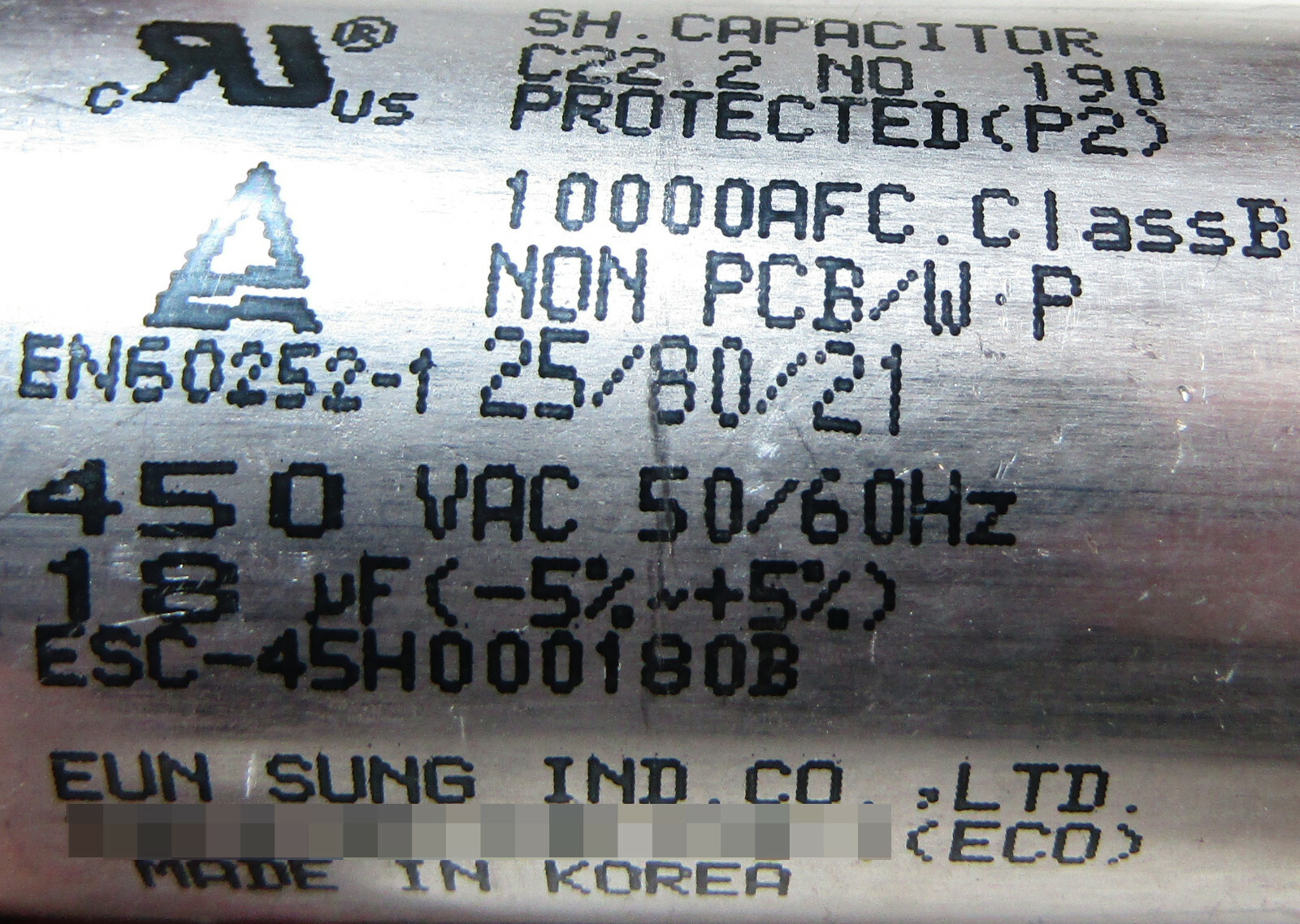 ESC-45H000180B | REFRIGERATOR CAPACITOR OEM ***FREE 1 YEAR WARRANTY***