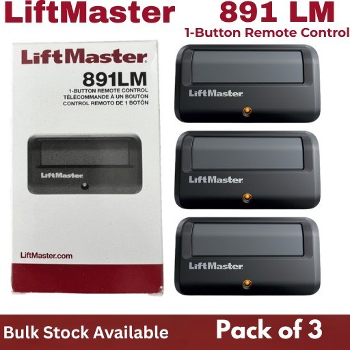 891LM LiftMaster 1 Button Remote Control Garage Opener Security+2.0 pack of 3