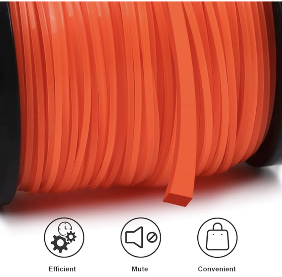 Square String Trimmer Line Heavy Duty Nylon 0.095in Orange 1.7LB 330ft