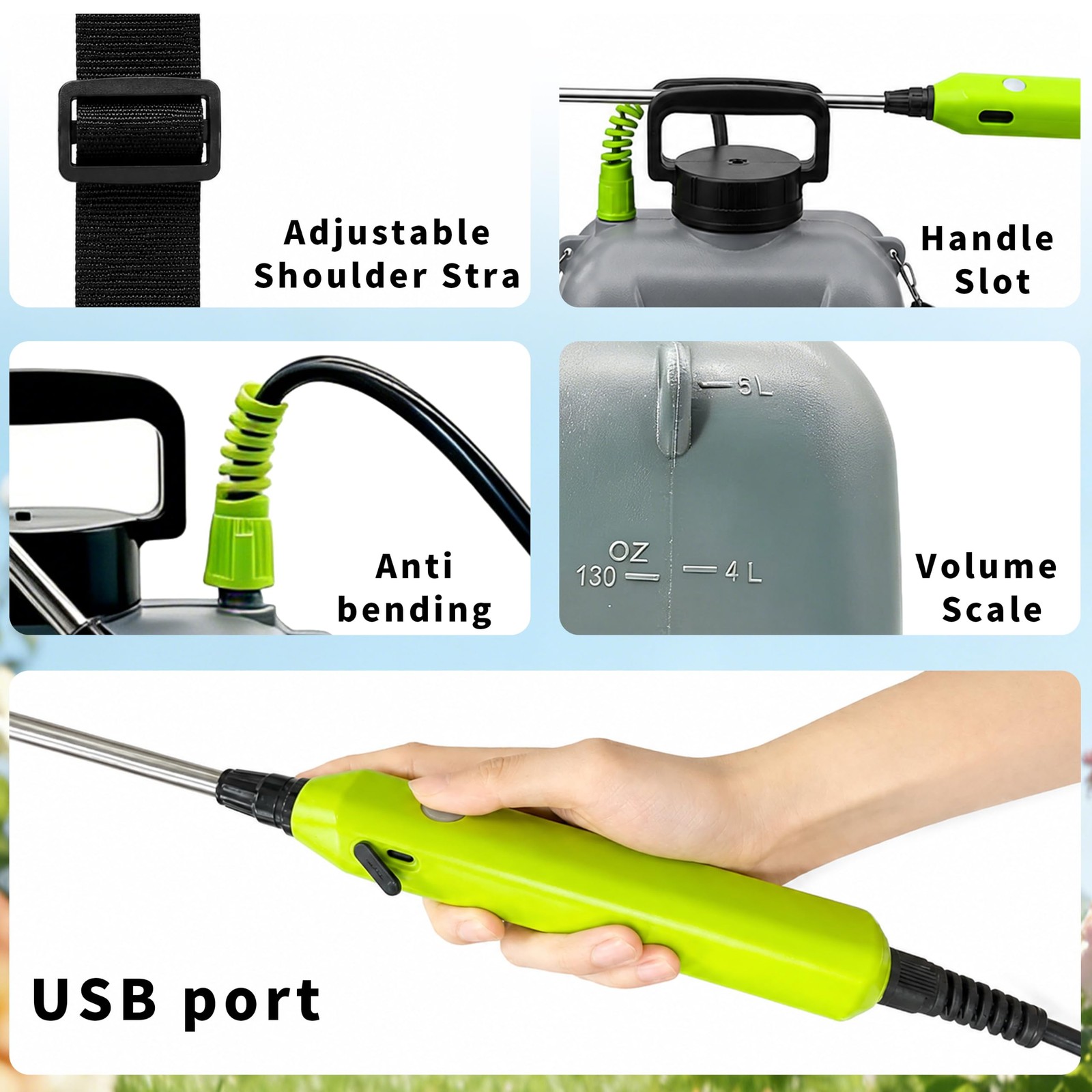 1.35 Gallon Battery Powered Sprayer, Covers 3,000 Sq Ft per Tank – Electric S…