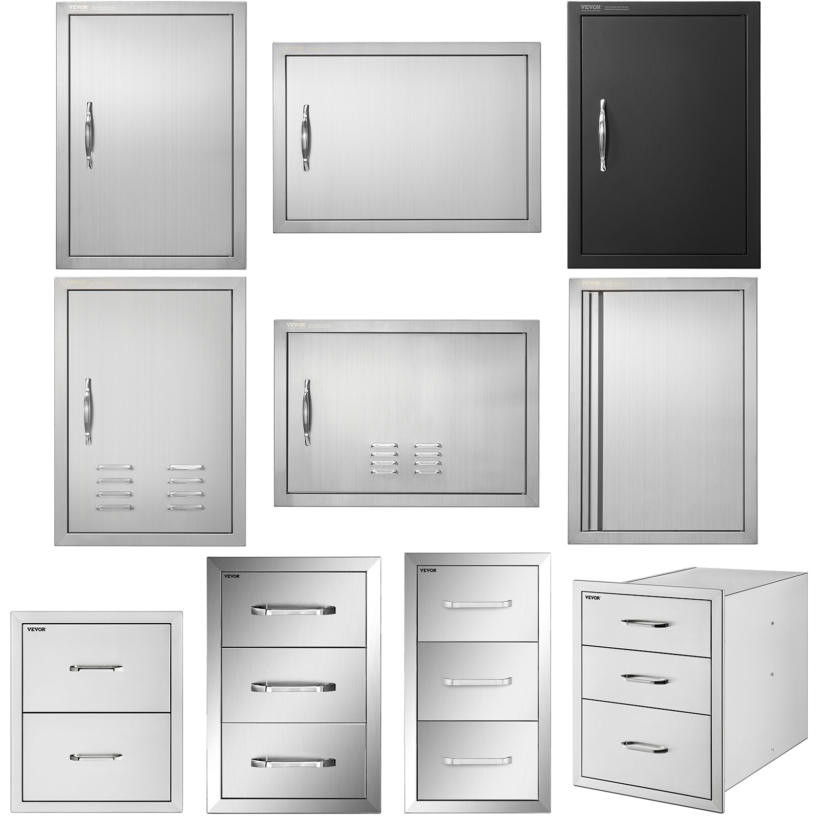 VEVOR 27 Style BBQ Door Outdoor Kitchen Drawer BBQ Access Door Drawer Stainless