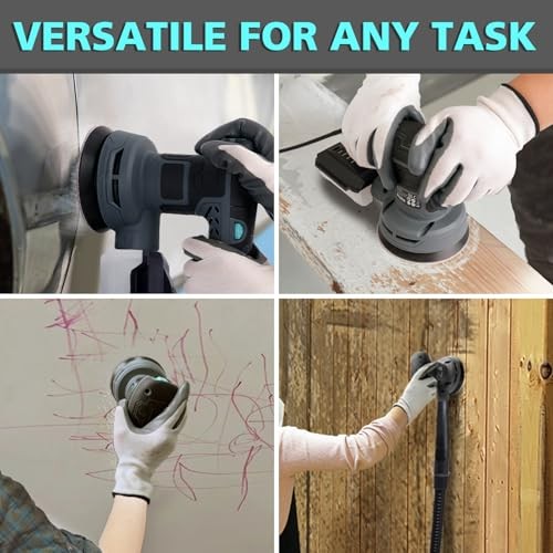 5-Inch Random Orbital Sander, 3Amp Electric Palm Sander with 6-Speed Control,