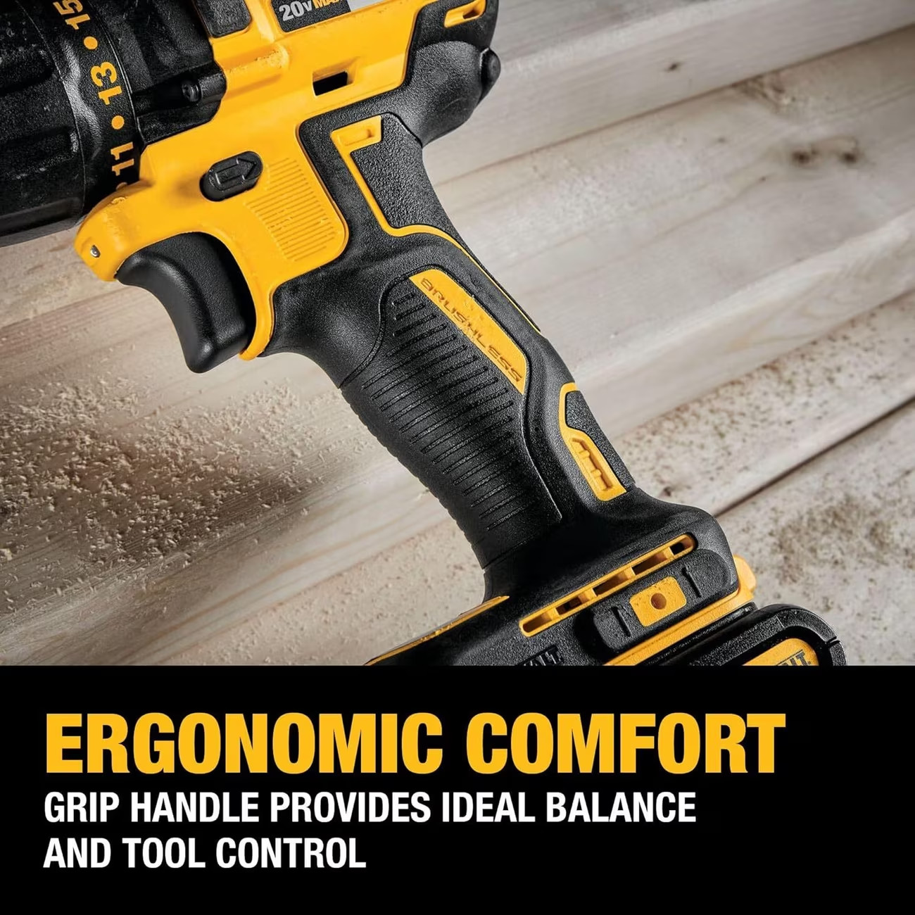 DEWALT 20V MAX Cordless Drill Driver Kit, Electric Drill, Brushless 1/2 Inch