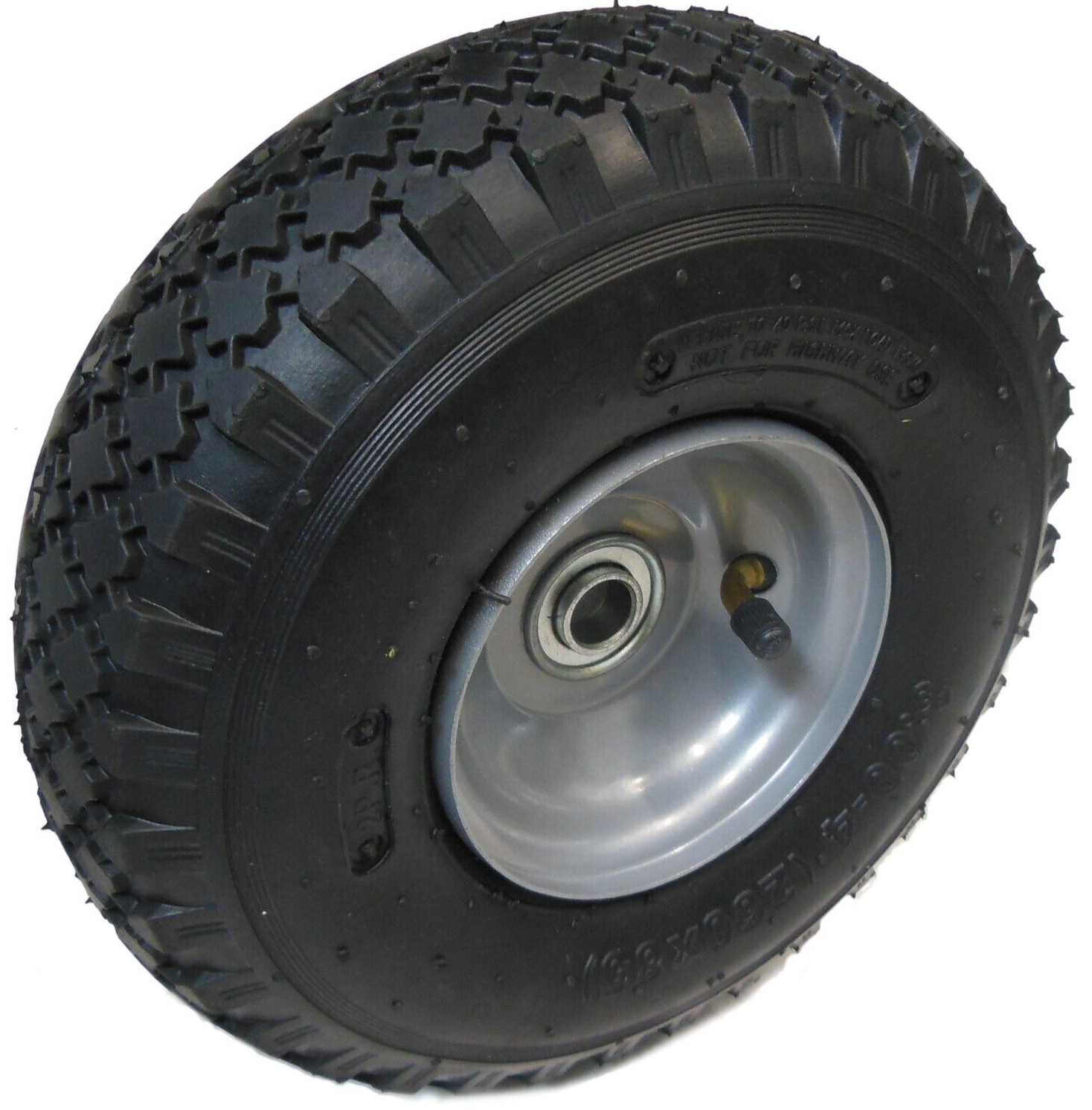 10″ Pneumatic Tire Steel Rim 3.00-4 Tire 5/8 Bearing Dolly Wagon Go Kart Carts