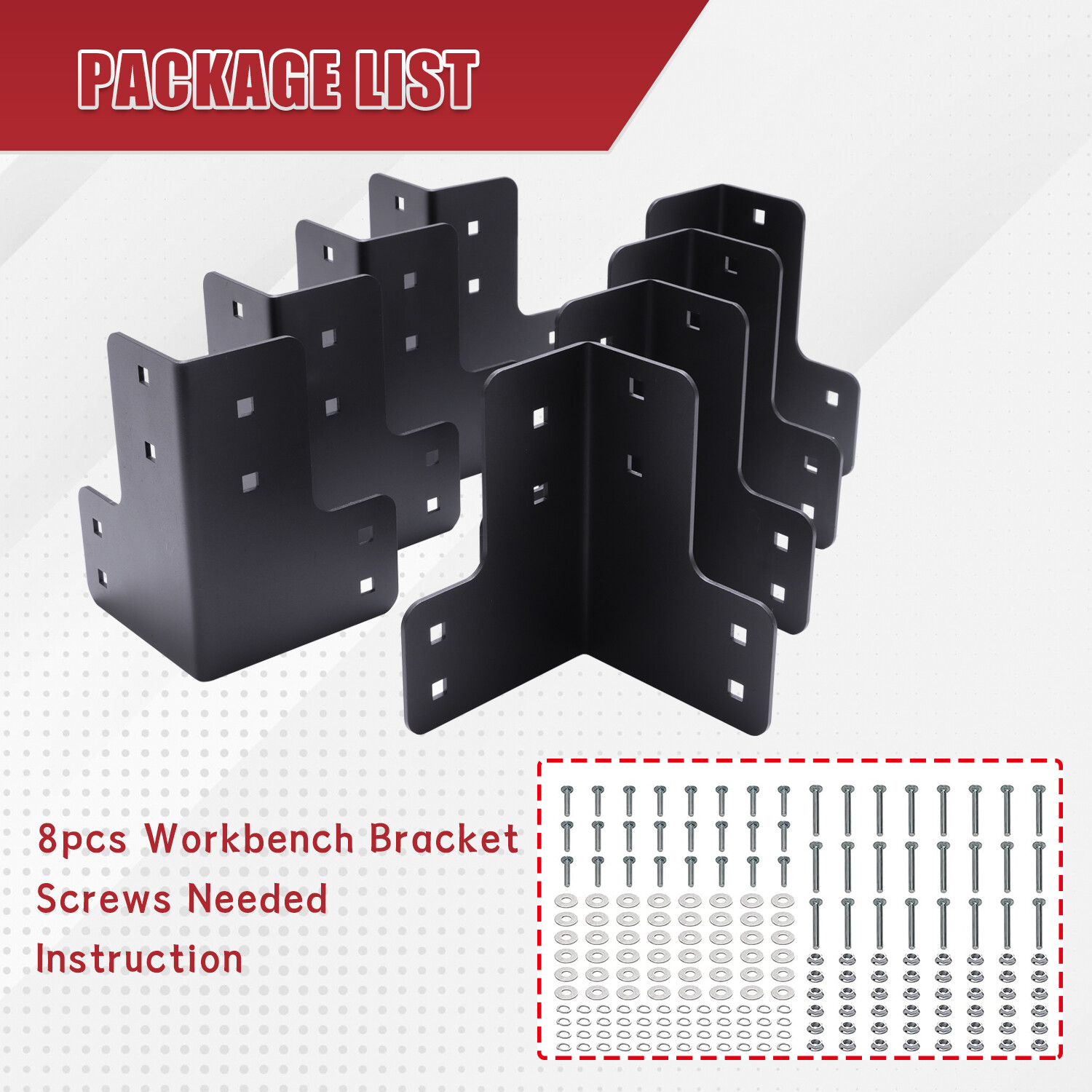 Steel Corner Brackets 8 Pcs Workbench Shop Table Kit Multi-Angle Joint Fastener