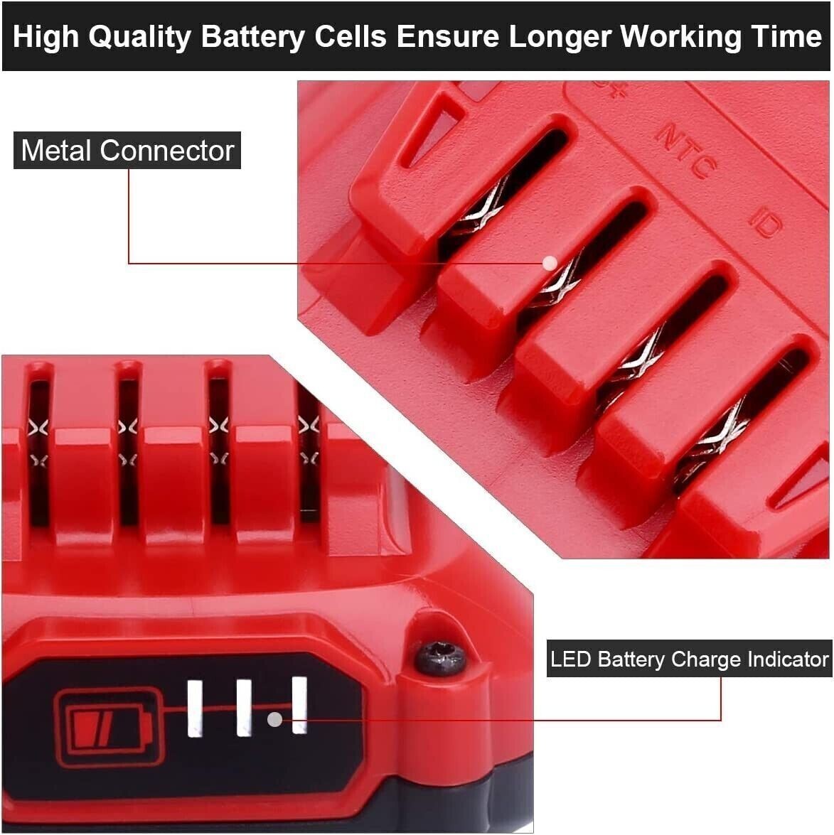 2.0Ah For Craftsman V20 MAX Lithium 20Volt Battery CMCB204 CMCB202 CMCB201 TOOL