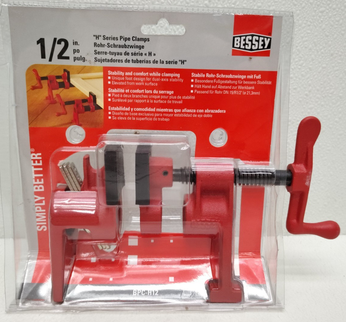 Bessey 1/2″ BPC-H12 H Series Wide Foot Pipe Clamp Adjustable Woodworking NEW