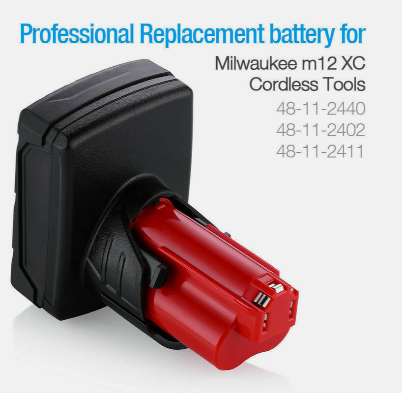 2Pack For Milwaukee For M12 Battery LITHIUM Extended Capacity 48-11-2460 8000mAh