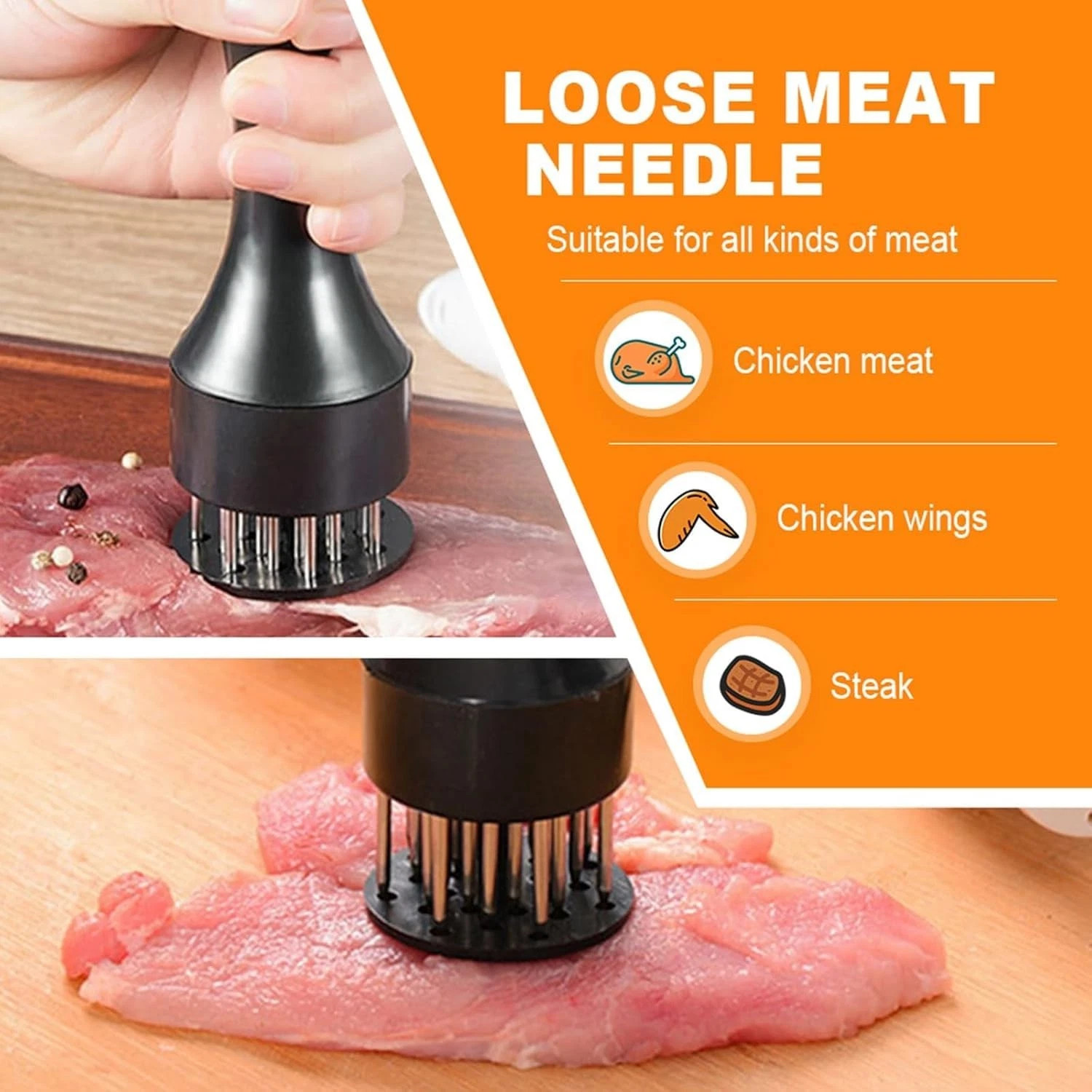 USA Professional Meat Tenderizer With 21 Stainless Steel Needle Kitchen Tool