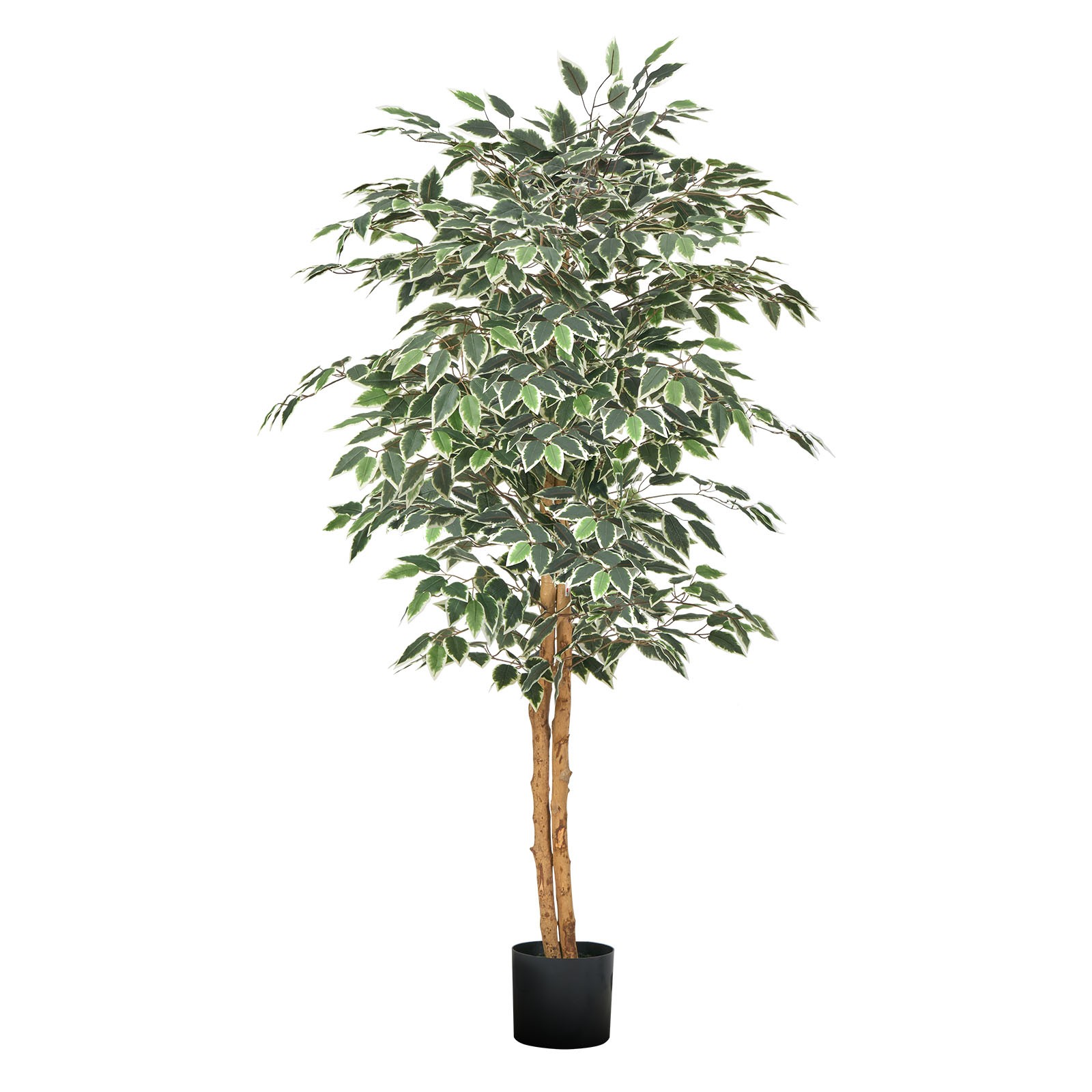 Uimoso 5FT Artificial Ficus Tree Tall Faux Plant with Black Pot for Indoor Decor