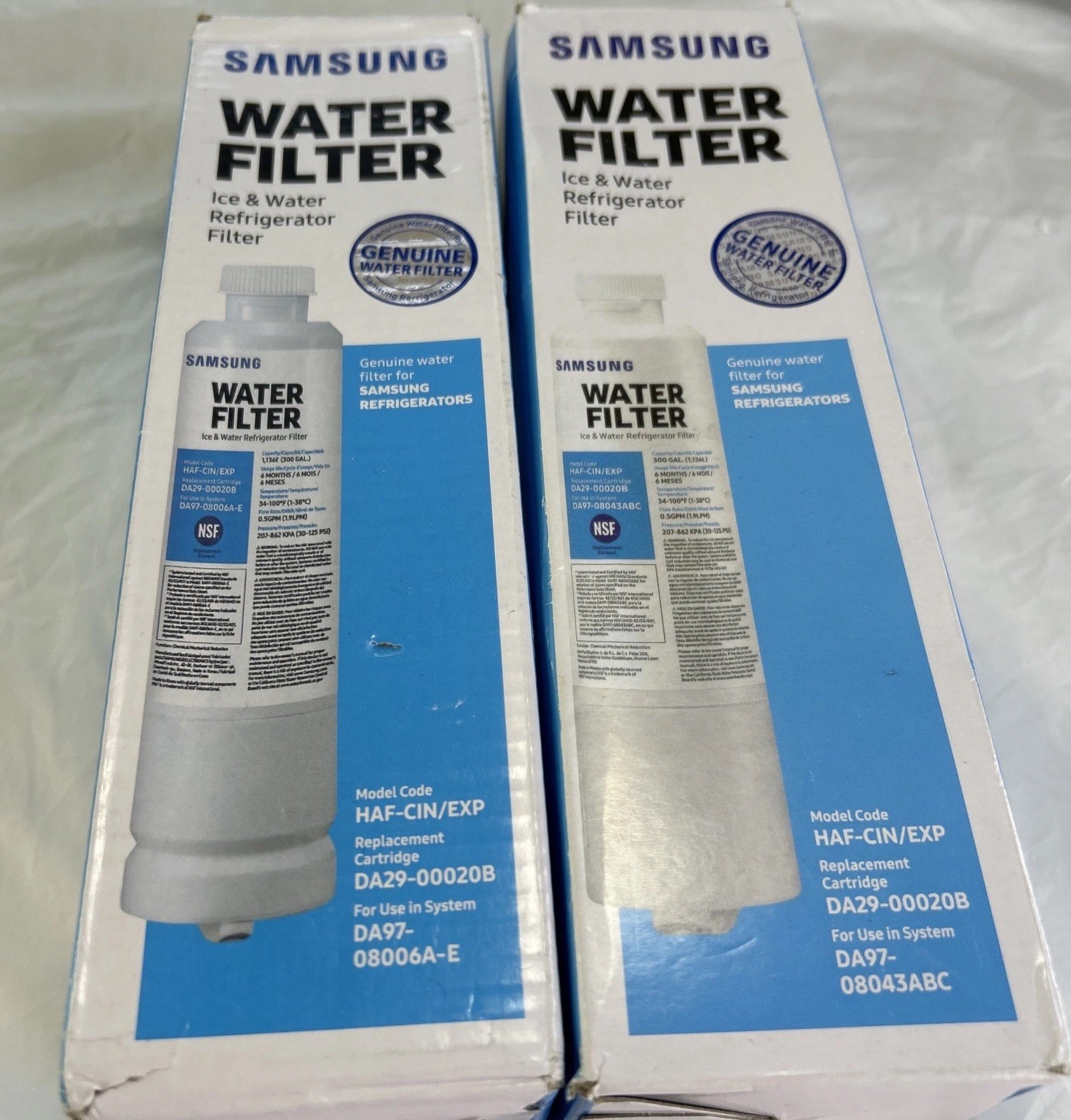 Samsung DA29-00020B HAF-CIN/EXP Refrigerator Water Filters Genuine OEM 2 Pack