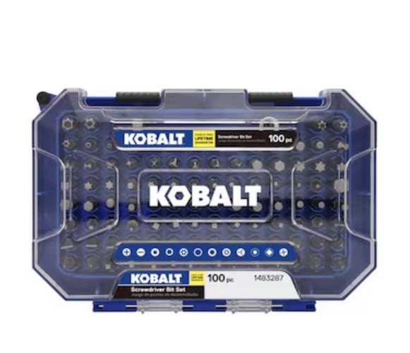 KOBALT 100PC SCREWDRIVER BIT SET – NEW # 1483287