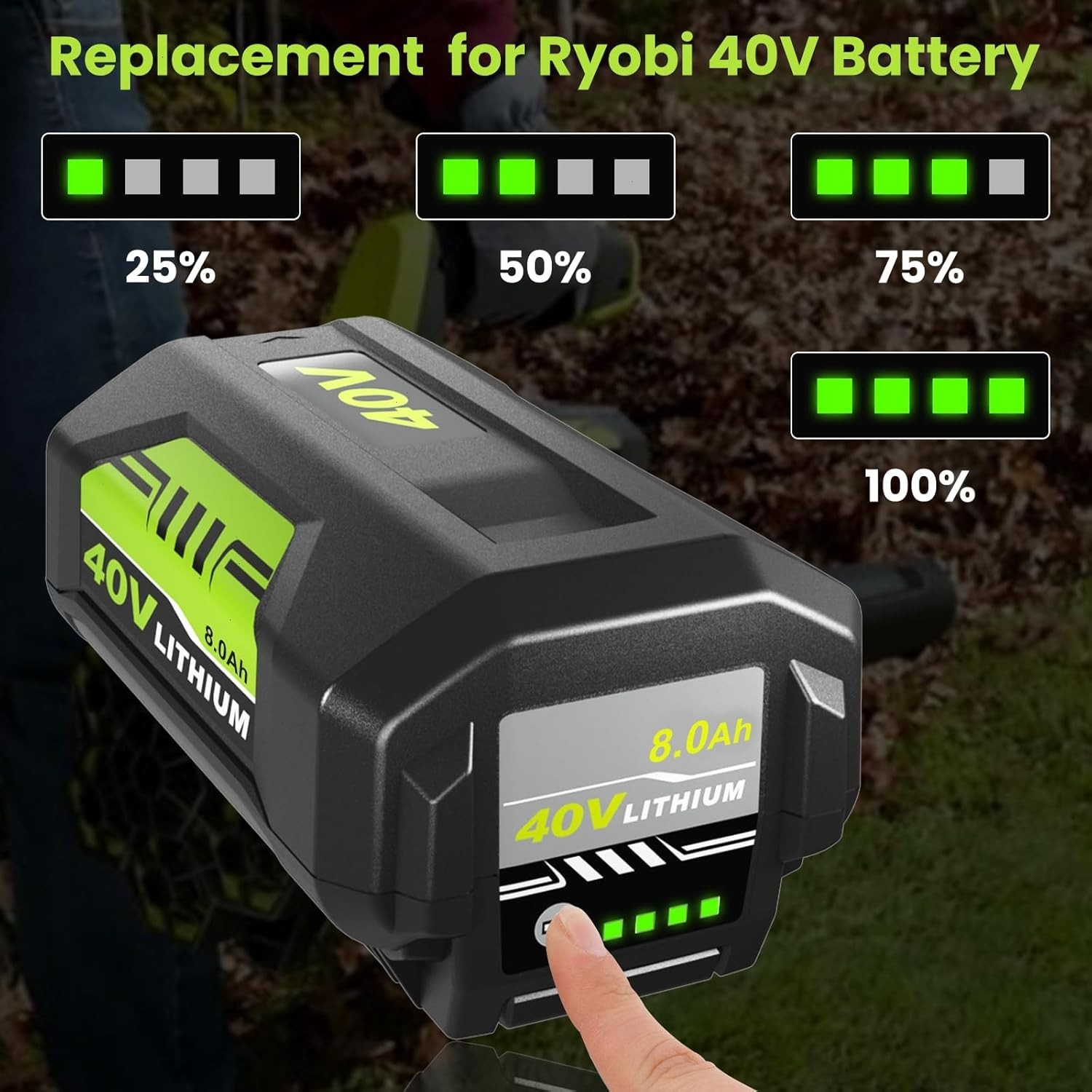 2X Battery & Charger For Ryobi 40V With LED Lithium-Ion 40-Volt OP406VNM OP40602