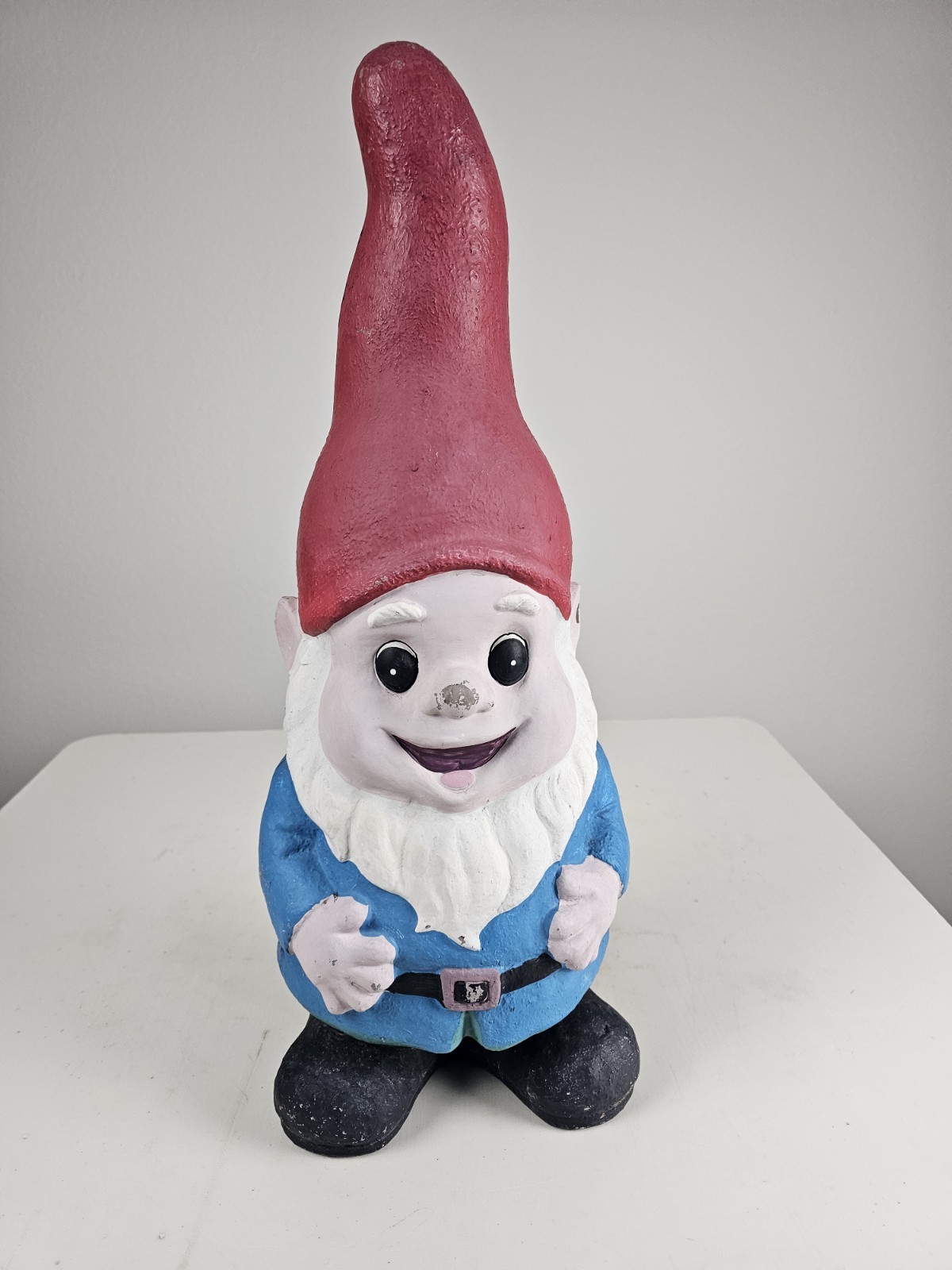 Vintage Large Garden Gnome Statue 23″ Hand Painted Friendship Fun Yard Art Decor