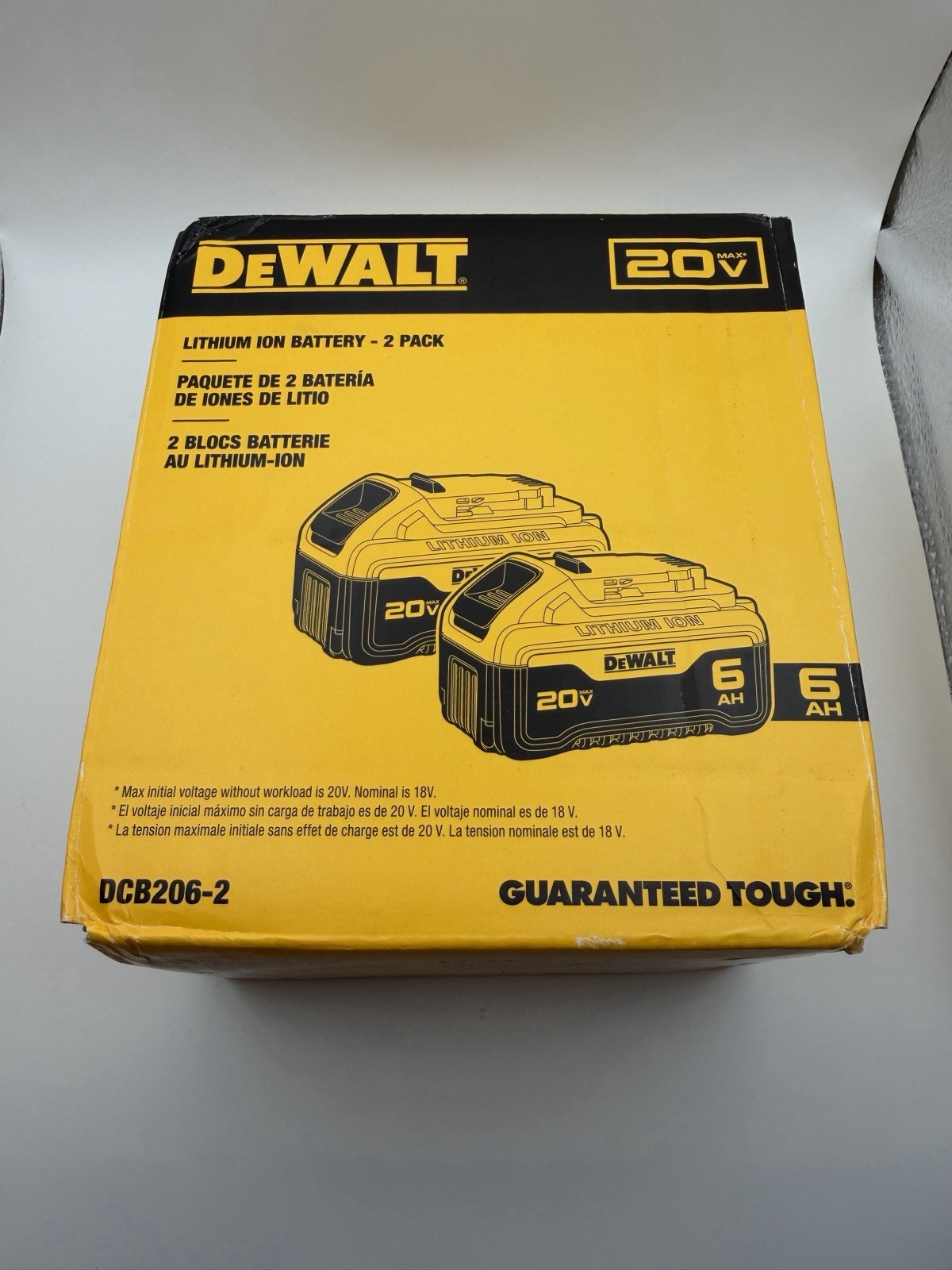 Genuine DeWalt DCB206-2 20V MAX 6Ah Lithium Ion Battery 2 Pack