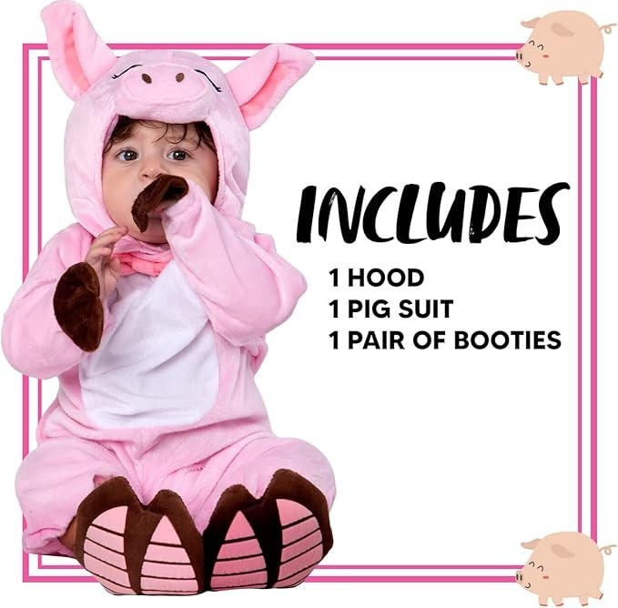 🎃Spooktacular Creations Halloween Pink Baby Pig Costume Pig Costume 6-12 months