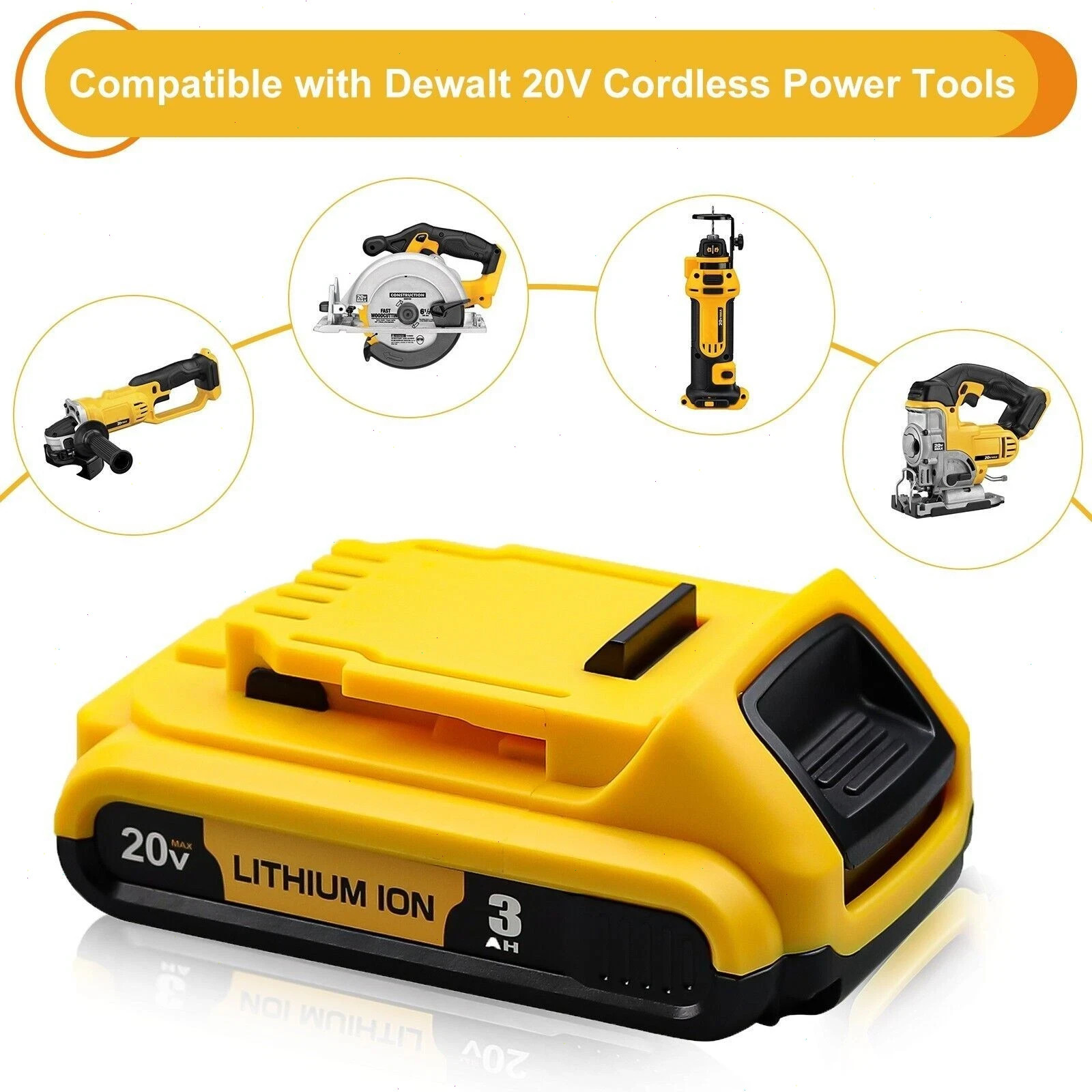 20V FOR DEWALT 20 Volt MAX Lithium-Ion Battery / Charger DCB203 DCB201-1 DCB204