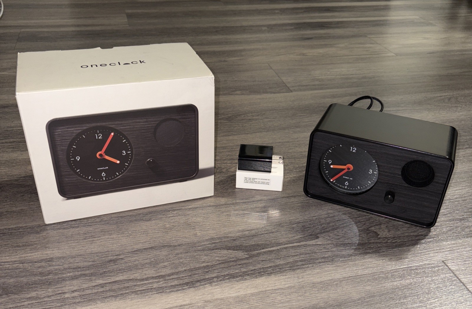 OneClock Gentle Wake Analog Modern Alarm Clock, Black & Black