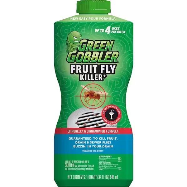 Green Gobbler Fruit Fly and Drain Fly Killer Goodbye Gel Drain Treatment 32 oz