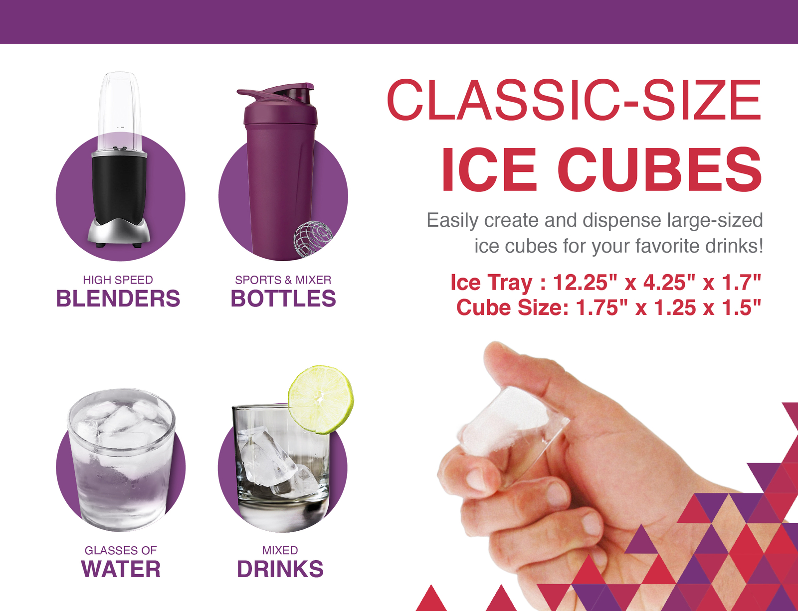 Arrow Ice Cube Trays, 3pk – Easy Release Large Ice Cube Trays for any Drink