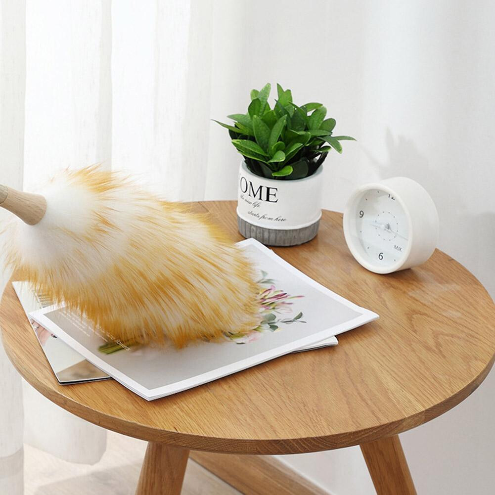 50CM Household Wool Lambswool Feather Brush Duster Dust Cleaning Wood Handle