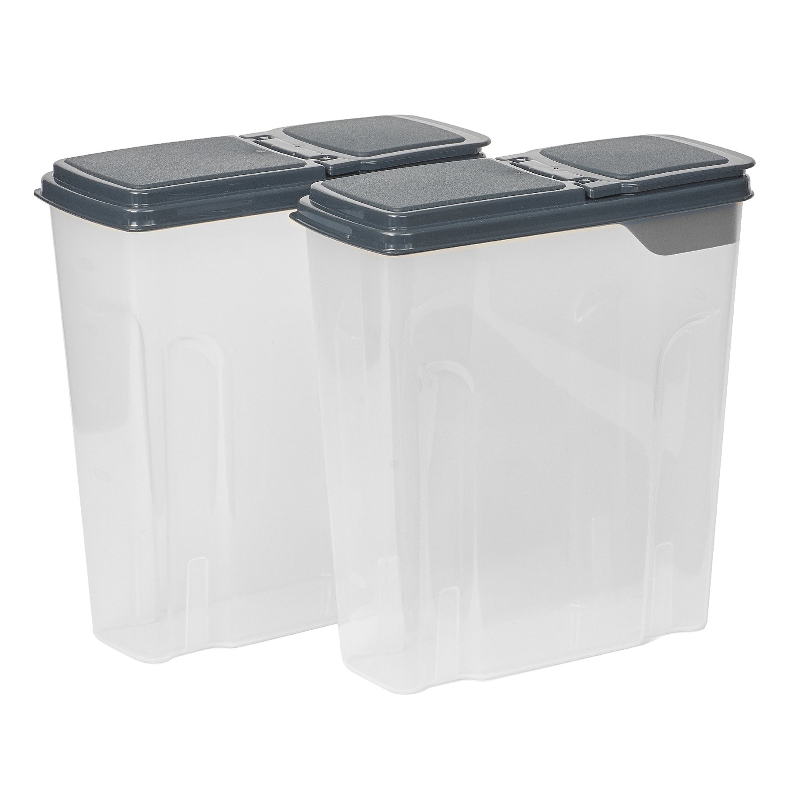 2-Pack Plastic Cereal Keeper Storage Containers, Kitchen Pantry Organizer Canist
