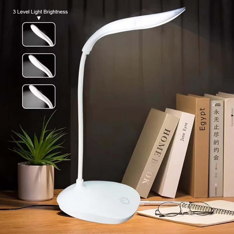 USB LED Desk Light Dimmable Bedside Reading Lamp Rechargeable Touch Control -&=#