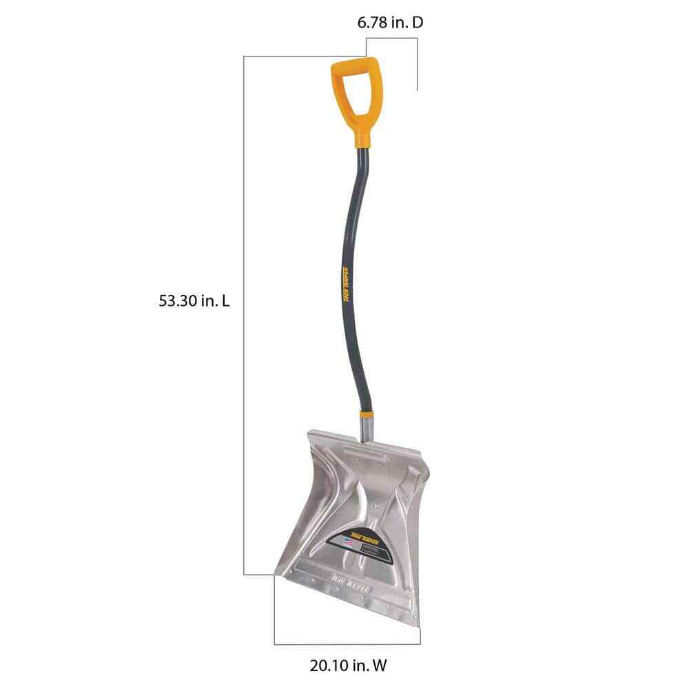 20 In. Aluminum Combo Blade Snow Shovel 20 in Wide Blade Pushes and Shovels Snow