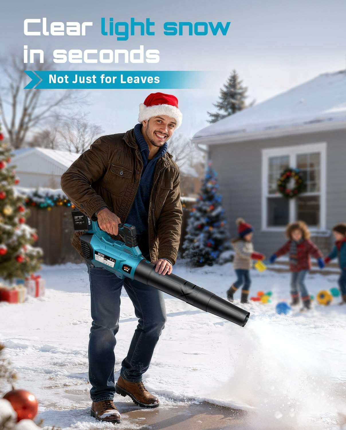 40V Leaf Blower Cordless with 2 X 5.2Ah Batteries, 650CFM 160 MPH | Brushless Mo