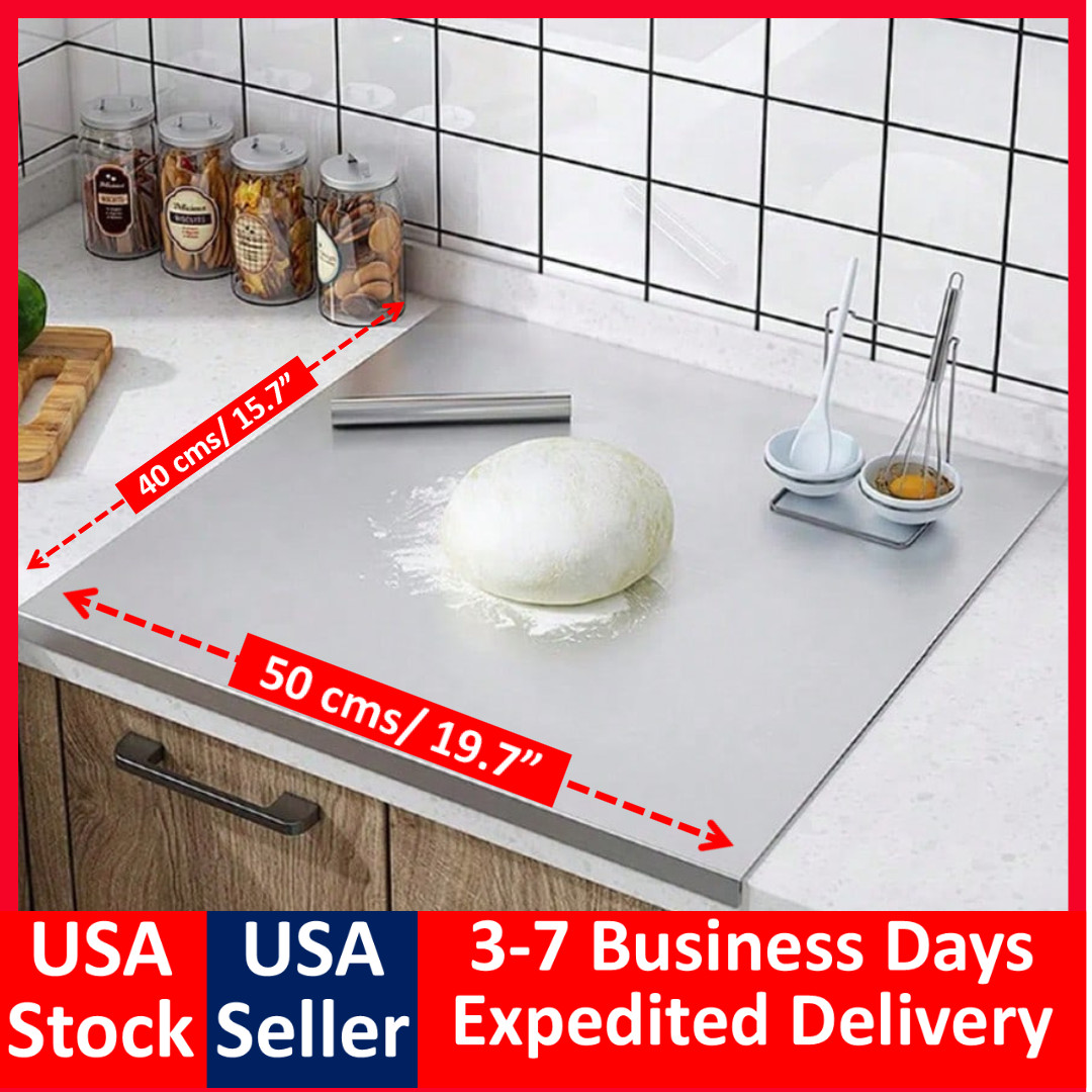 304 Stainless Steel Chopping Board Large with Lid Non Slip for Kitchen Counter
