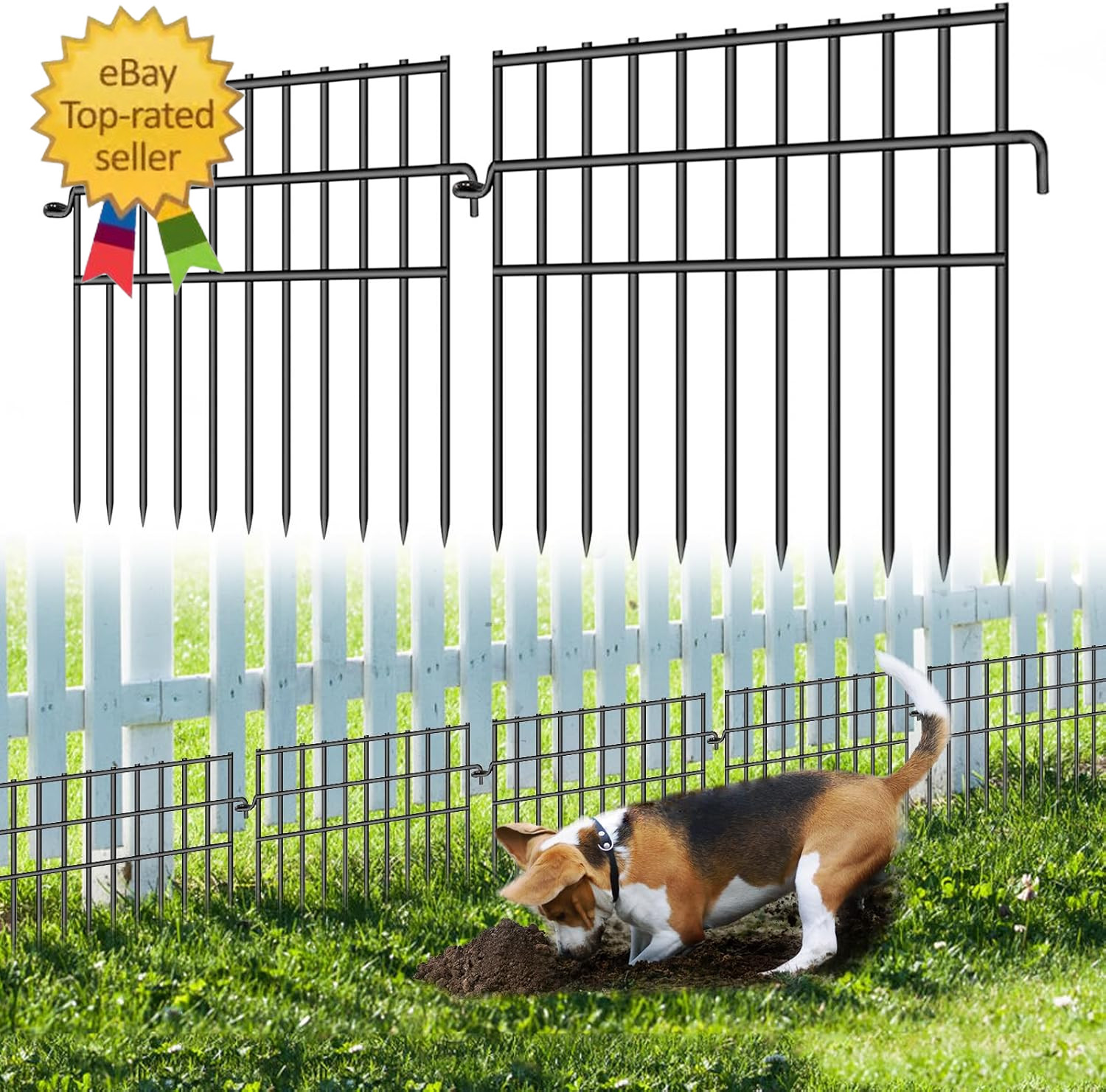 37Ft (L) X 13In (H) Garden Animal Barrier Fence, 26 Pack No Dig Dog Fence Border