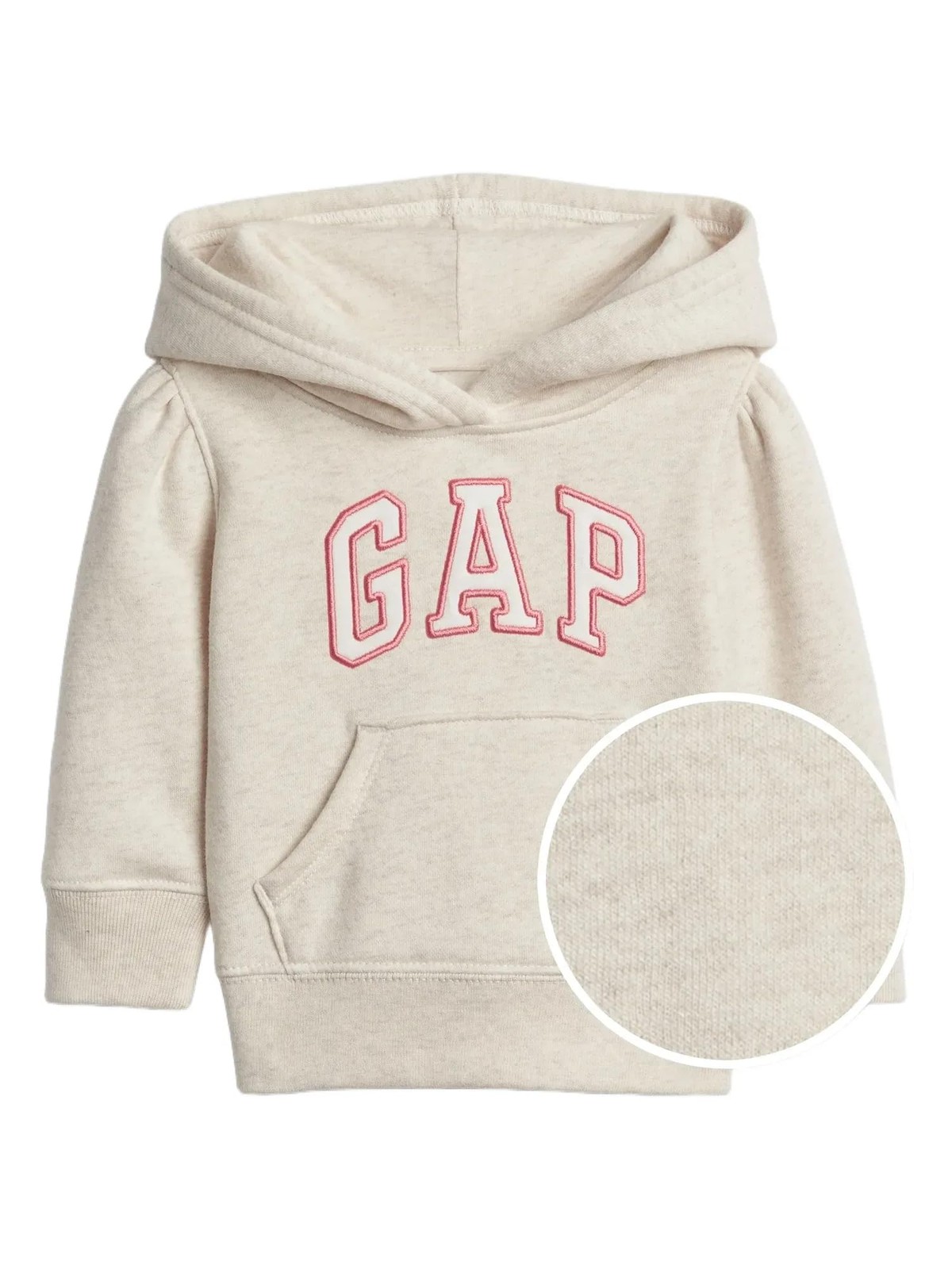 GAP baby girls Logo Pullover Hoodie Sweatshirt, Heather Grey, 6-12 Months US