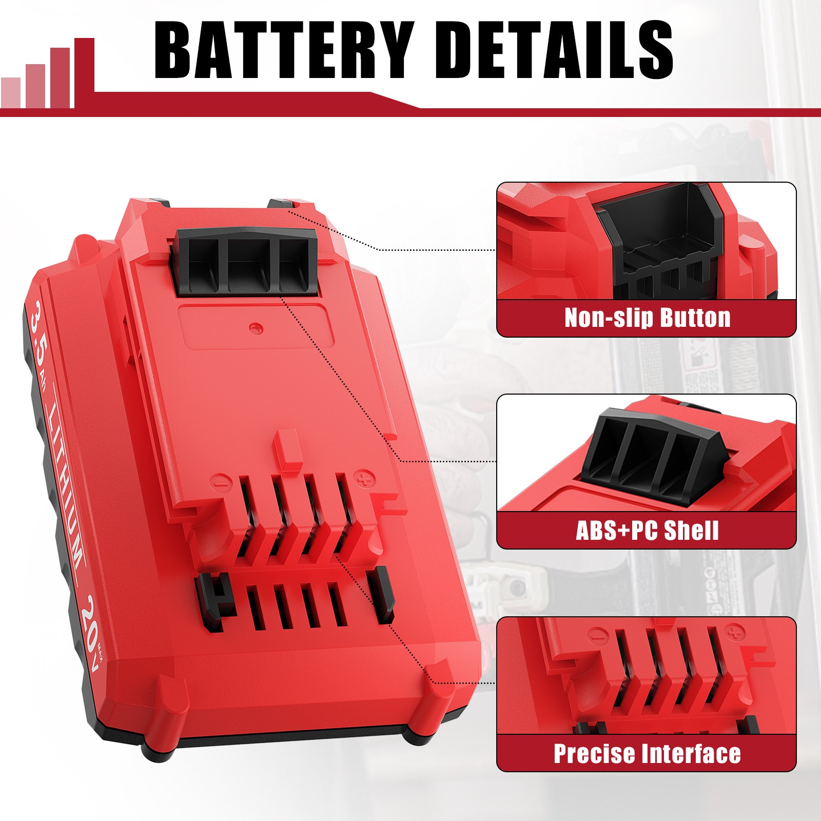 1PACK 3.5Ah Lithium Battery 3500mAH for Porter Cable 20V MAX PCC685L PCC680L NEW