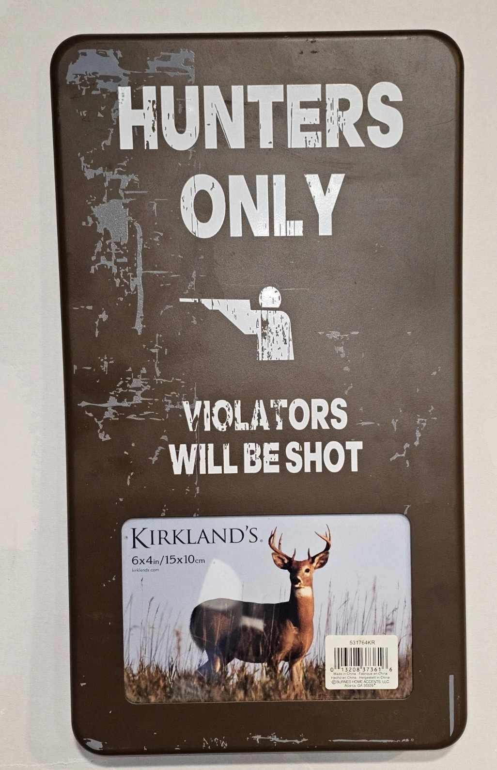 Hunters Only” Metal Sign Picture Frame – “Violators Will Be Shot” -…
