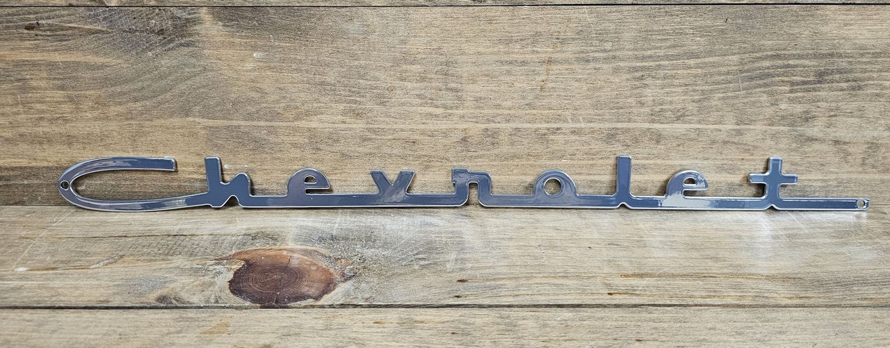 Chevrolet Script Chrome Steel Sign