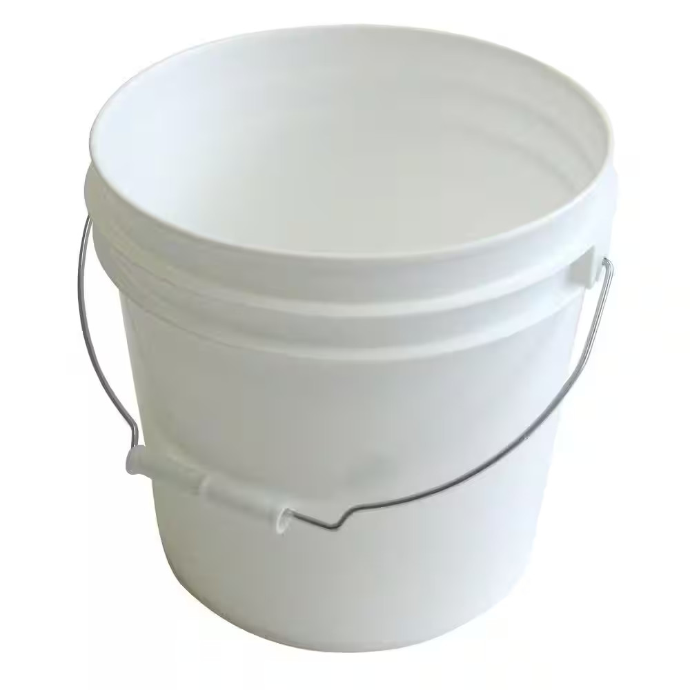 Pail 2 Gal White Plastic Compact Heavy Duty BPA-Free Solvent Resistant (10-Pack)