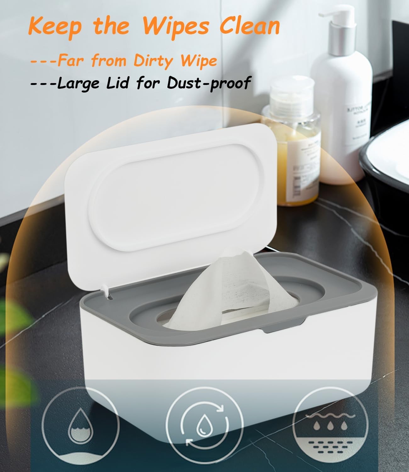 Large Capacity Wet Wipe Dispenser,Reusable Tissue Box,
