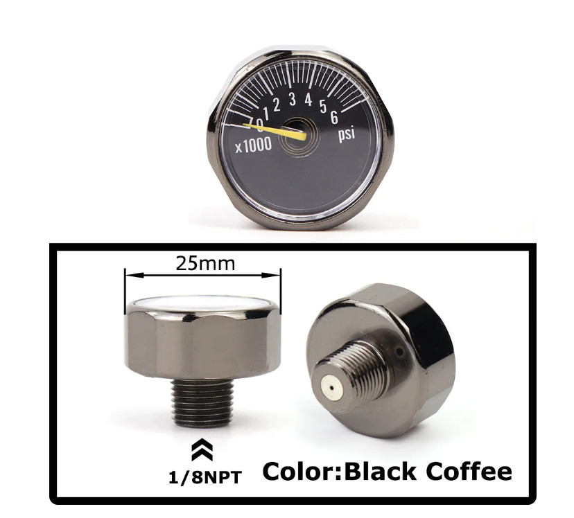 PCP Air Mini Micro Pressure Gauge Manometre Manometer 1/8BSP(G1/8) 1/8NPT M10 M8